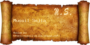 Mussil Sejla névjegykártya